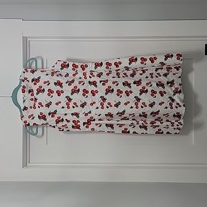 White A-line dress with cherries